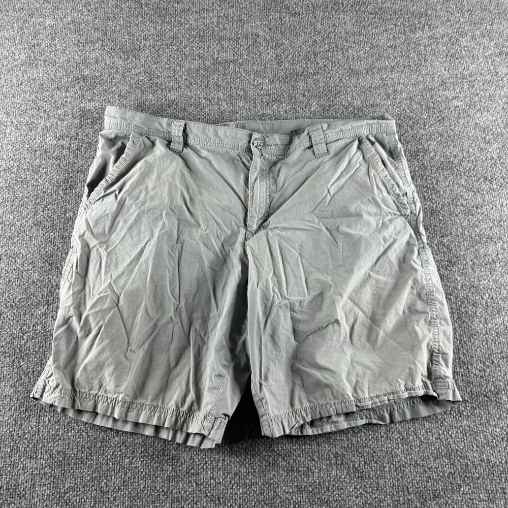 Columbia Shorts Mens 38 Gray Chino Cotton Pockets Outdoors Hiking Flat Front